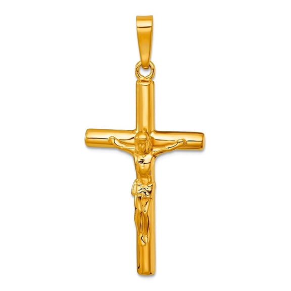 19.3mm 925 Sterling Silver Gold-tone Polished Crucifix Pendant Necklace Pendant for Women