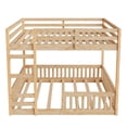 thumbnail image 5 of Bellemave Full over Full Bunk Bed Solid Wood Bunk Bed Frame with Guardrails and Ladder Heavy Duty Floor Bunk Bed for Teens, No Box Spring Needed (Natural), 5 of 9