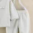 thumbnail image 4 of CAUYDY Infant Boys Going Home Outfits Baby Girls Sleepwear Preemie Clothing 2 Long Sleeved Top & 2 Pants & Warm Hat & Bib & Bellyband 7Pcs Cute Set Fall Sizes 0-3 Months,Light Green, 4 of 5