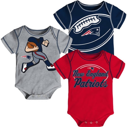 NFL, Team: PATRIOTS ,NB/INF 3 Pack Creepers, Team Color/Grey/Alternate ...