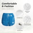 thumbnail image 4 of KLL Blue Christmas Pattern Shorts Women,Athletic Shorts High Waisted Running Shorts Pocket Sporty Short Gym Elastic Workout Shorts-Medium, 4 of 7