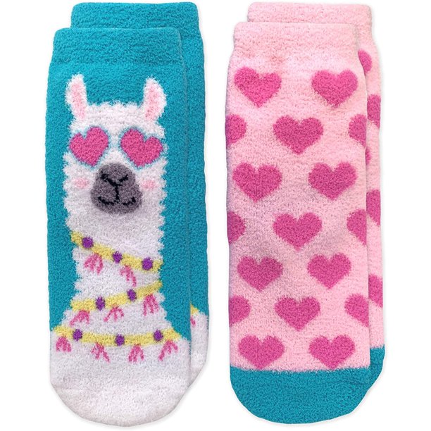 Jefferies Socks Jefferies Socks Girls Socks, 2 Pack Llama Hearts
