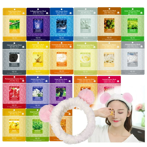 The Elixir Beauty 20 Pack Korean Collagen Essence Face Mask Sheet with