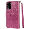 thumbnail image 3 of Samsung Galaxy Note20 Case, Dteck Bling Glitter PU Leather Zipper Wallet Case Cover With Hand Strap For Samsung Galaxy Note20 5G, Rose, 3 of 5