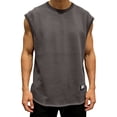 thumbnail image 2 of LengLS Mens Oversized Tank Tops Casual Lightweight Loose Sleeveless T-Shirts Crew Neck Solid Cotton Tops for Daily Sport & Leisure Homewear, 2 of 8