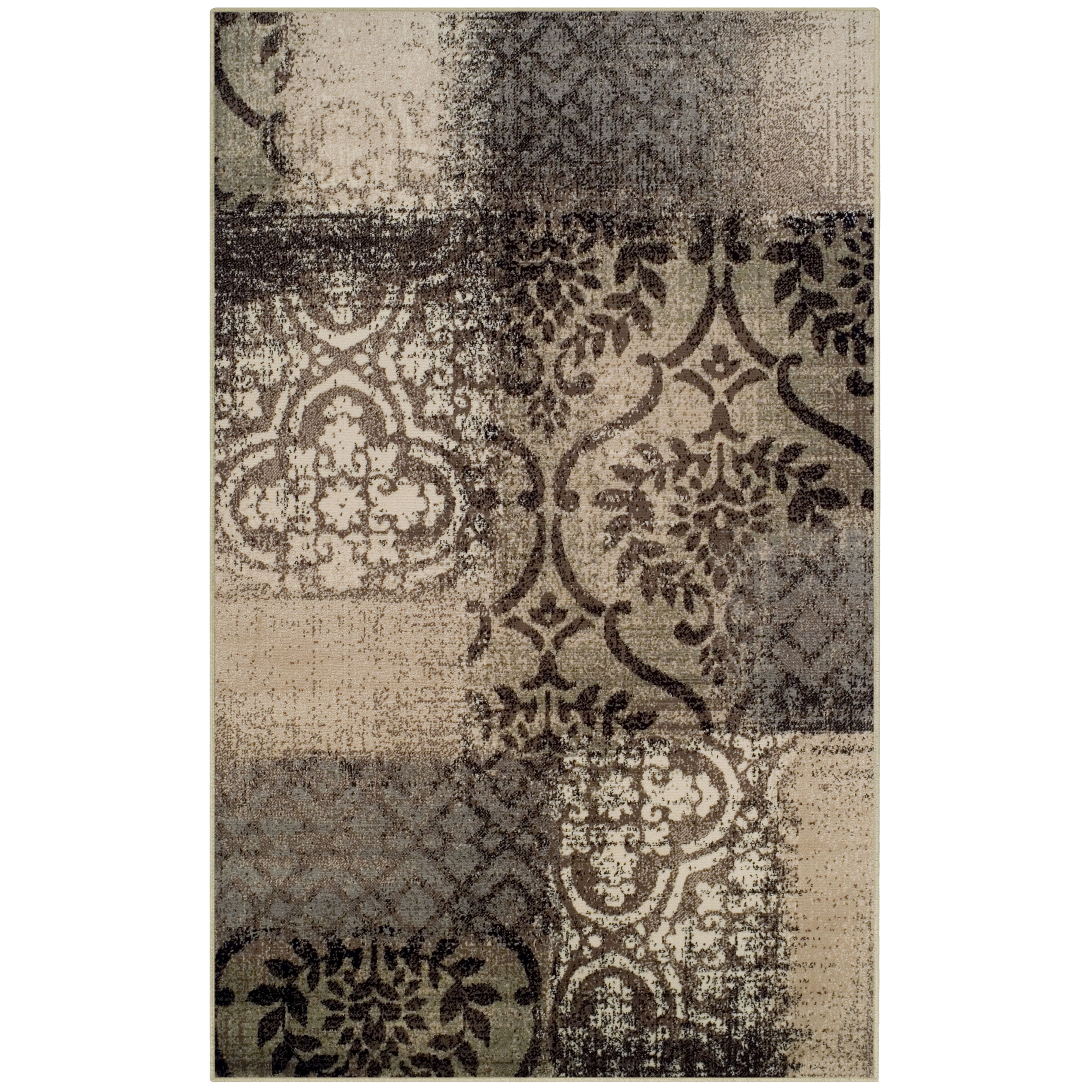 Floral Medallion Bristol Area Rug, 8' x 10', BeigeBrown