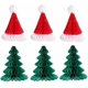 thumbnail image 1 of Christmas Decoration Paper Christmas Tree Table Decoration Christmas Hat Paper Honeycomb 3D Honeycomb Hanging Pendants Christmas Decorations (6 Pieces, 1 of 4