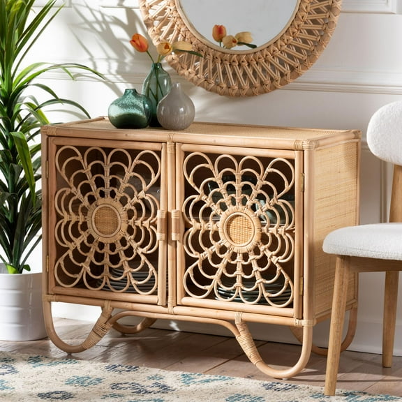 bali & pari Acelin Boho Storage Cabinet, Natural