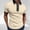 (Casual 77)Beige, variant on Mens T-Shirts Short Sleeve Fashion T Shirt Summer Casual Color Combination Tees Turndown Collar Half Zip Tops