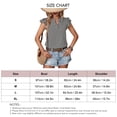 thumbnail image 4 of Blusa de manga corta con volantes Blusa de manga corta con escote en V y estampado de rayas para mujer, 4 of 5