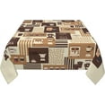 thumbnail image 3 of Classic Coffee Themed Table Cloth - Mocha Latte Milk Square Tablecloth Beige Brown Table Cover 54x54 Decorative for Kitchen Dining Table Party, 3 of 6