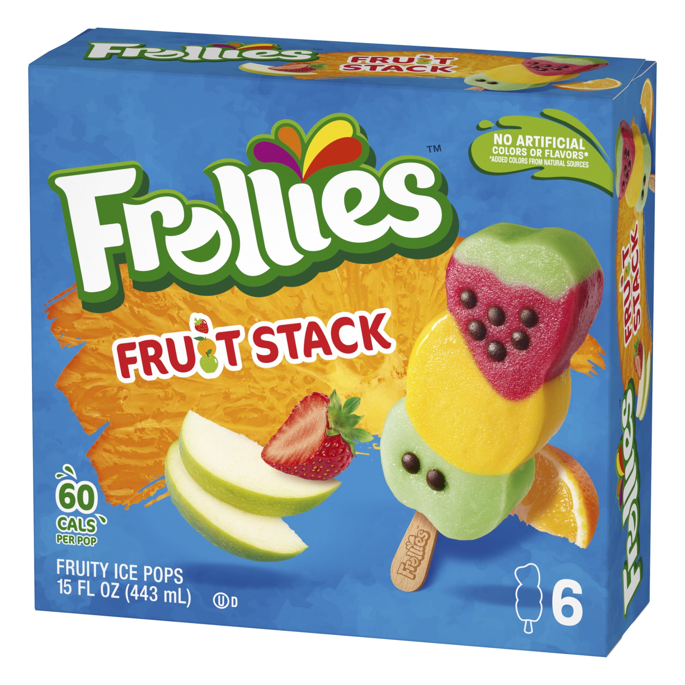 Frollies Fruit Stack Fruity Ice Pops 15 oz, 6 Count Cardboard Box Frozen