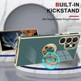 thumbnail image 4 of Galaxy S23 Ultra Case with Phone Ring Stand Full Body Protection Plated Rose Gold Edge Luxury Case for Samsung Galaxy S23 Ultra-Granny Grey, 4 of 12
