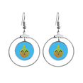 thumbnail image 1 of Lovely Cartoon Sle Orange Face Earrings Dangle Hoop Jewelry Drop Circle, 1 of 3