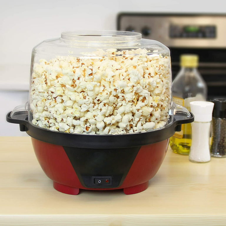 4.5 qt. Stirring Electric Popcorn Popper with Lid for Serving Bowl &  Convenient Storage, 18 Cups popcorn maker