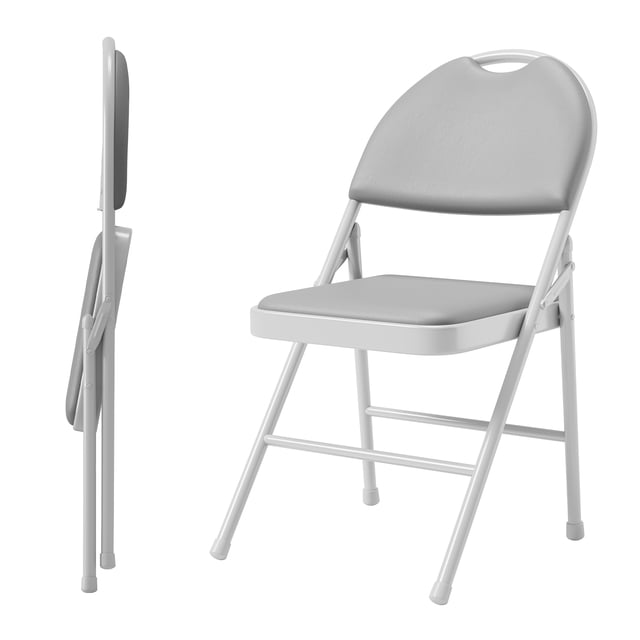 Yeshouse Sillas plegables (paquete de 2, 4 o 6) con cojín de piel sintética, capacidad de 159 kg, estructura de metal y almohadillas antideslizantes, portátiles y apilables para hogar y eventos