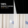 thumbnail image 5 of 100% Blackout Curtains, Linen Textured Blackout Curtains No Light, Rod Pocket Black Out Curtains & Drapes for Living Room Bedroom-Set of 2 Panels (50" X 108", Cream), 5 of 8