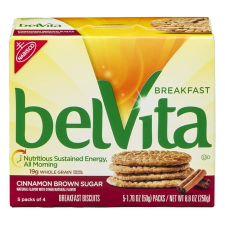belVita Breakfast Biscuits Cinnamon Brown Sugar, 1.76 oz, 5 Count