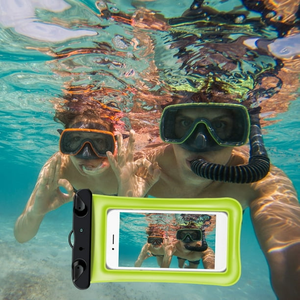 Funda para teléfono móvil con pantalla táctil, ideal para buceo, natación, 30 metros de resistencia IPX8, compatible con teléfonos de menos de 7 pulgadas. 2 fundas impermeables.