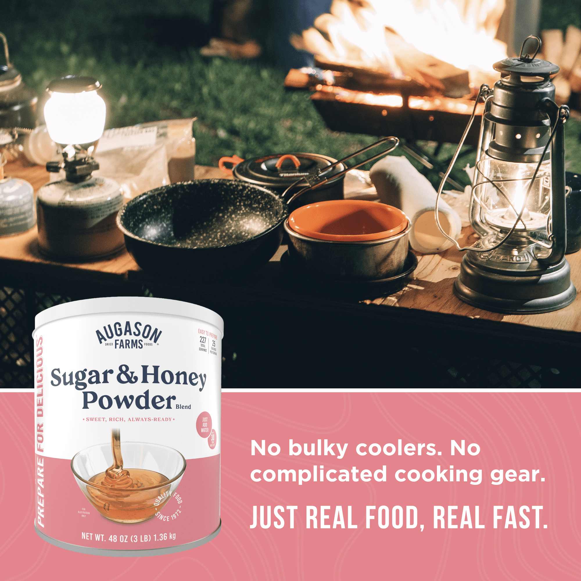 (3 pack) Augason Farms Sugar and Honey Powder Mix Can Emergency Food Supply, 227 Servings, 30 Year Shelf Life - Dry Honey and Sugar Powder Blend Sweetener for Baking and Cooking