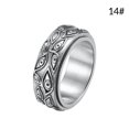 thumbnail image 4 of Acero inoxidable grabado un anillo de banda unisex en capas vintage fiestero de vestuario de nudillos de nudillo de joyería regalos personalizados tamaño plateado 14 Inevent AP010083-08B, 4 of 7