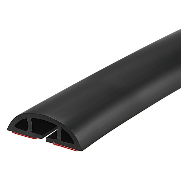 Protector de cable de cubierta de suelo Uxcell para gestión de cables para hogar y oficina negro de 6.6 pies