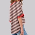 thumbnail image 3 of MKLEKYY Playeras Oversize Camiseta Informal De Verano Para Mujer, Cuello Redondo, Holgada, Con Estampado De Rayas Y Degradado, De Manga Corta, 882 Talla XL, 3 of 3
