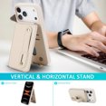 thumbnail image 5 of Tianyeda Crossbody Wallet Phone Case for iphone 17Pro ， PU Leather Case Back with Card Slot Magnetic Clasp Kickstand wrist holder white, 5 of 5