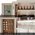 thumbnail image 5 of X-cosrack Wooden Wall Mounted Jewelry Cabinet Hanging Rustic Mesh Jewelry Holder with Barn Door for Necklaces Earrings Ring, and Removable Bracelet Rod with Hooks Organizer, 5 of 9