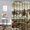 thumbnail image 2 of BCIIG Horses Shower Curtain Set 100% Polyester with Hooks 60"x72, 2 of 7