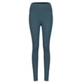 thumbnail image 4 of Pantalones de yoga de cinturo con bolsillos, control de barriga, pantalones de entrenamiento para mujeres Leggings de yoga elásticos Verde oscuro M, 4 of 9