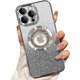 thumbnail image 1 of Funda magnética para iPhone 12 Pro Max compatible con MagSafe, protección completa, delgada, a prueba de golpes, antiarañazos, con purpurina y protector de lente de cámara, vista del logotipo, 1 of 7