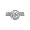 thumbnail image 3 of FB Jewels 10kt Yellow Gold Womens Round Diamond Cluster Milgrain Bridal Wedding Engagement Ring Band Set 1/3 Cttw, 3 of 4