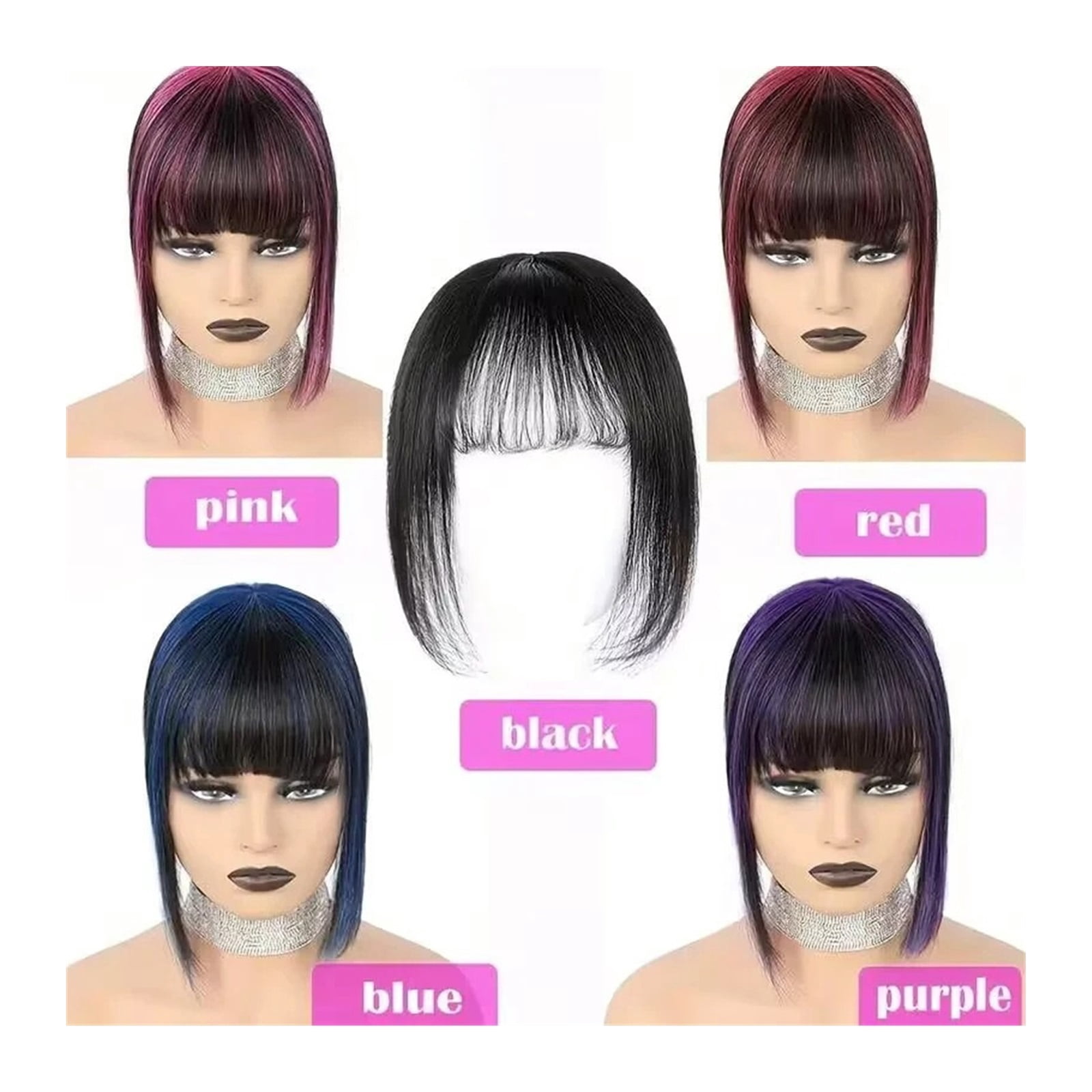 Human Hair with Bangs for Women Fringe Clip in Bangs Hair Pieces with Thining Hair Thick Hairpieces Adding Extra Hair Extensions
