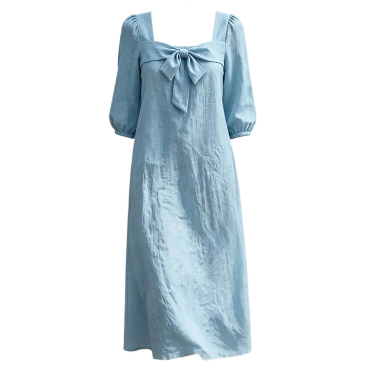 casual light in the box dresses Casual Outfits Elegant Long Dress With Square Neck Lantern Sleeves For Maxi  Women Maxi Dresses at Amazon Women's Clothing store