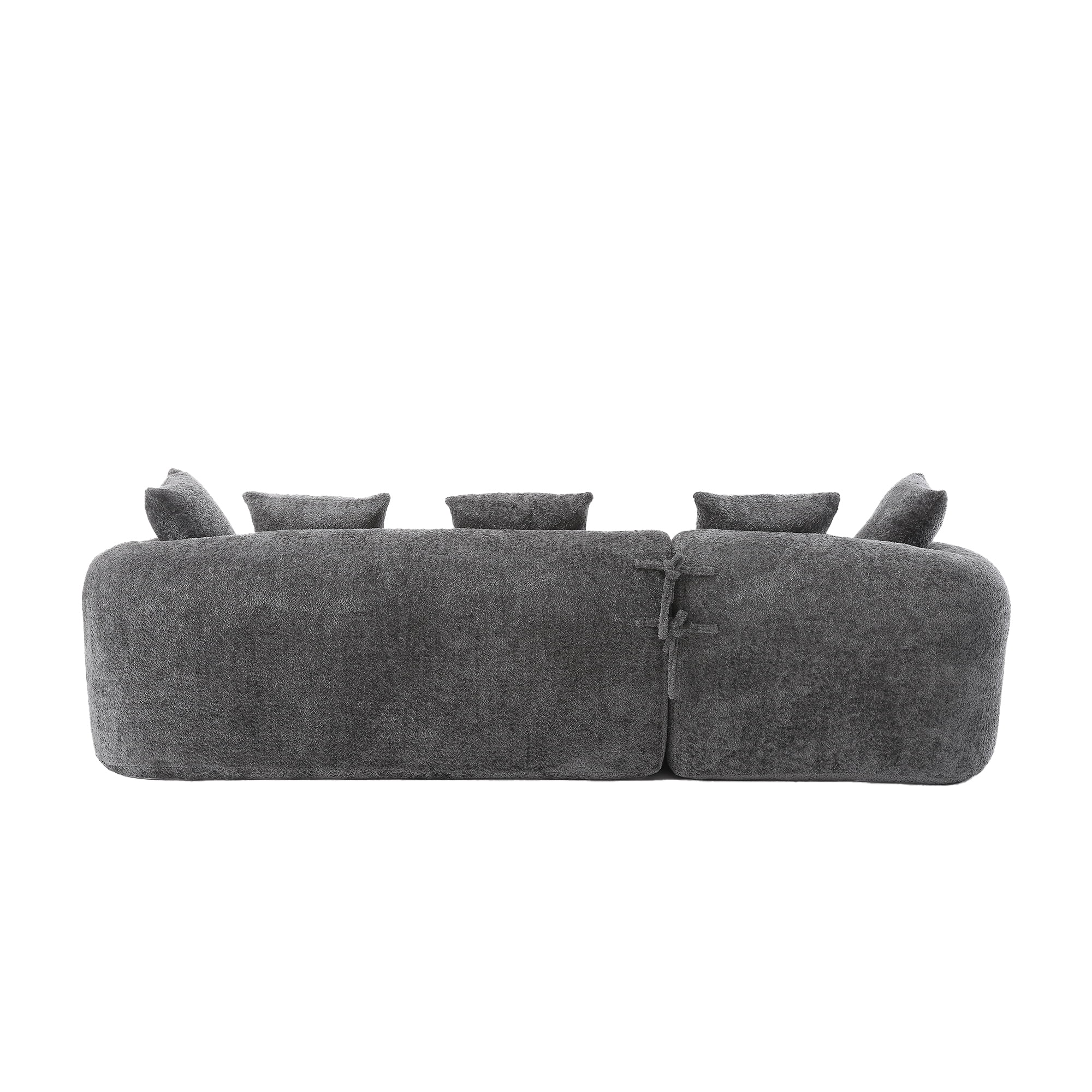 MAYEERTY Boucle Sofa 3 Seater for Living Room Oversized Comfy Sofa L-Shape Sofa Couch with Chaise Home Furniture Sleeper Sectional Sofa for Apartment, Office Left Hand Facing (Gray)