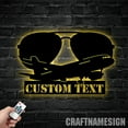 thumbnail image 3 of Craftnamesign Custom Airplane Glasses Metal Wall Art LED Light, Pilot Name Sign, Airplane Decor, 3 of 5