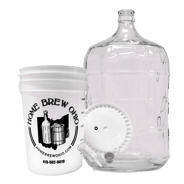 Home Brew Ohio Five Gallon Primary and Secondary Fermentation SetUp (5 Gallon Carboy, 6.5
