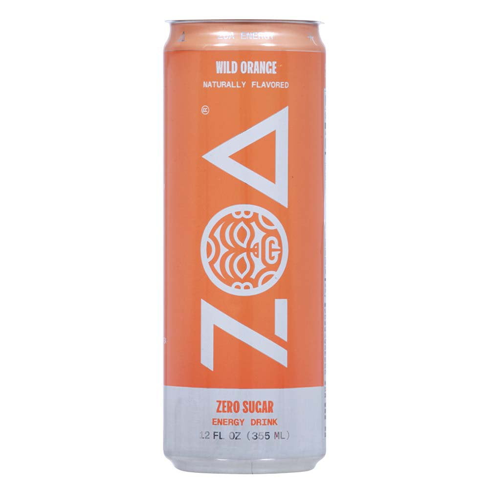 Zoa White Peach Zero Sugar Energy Drink, 12 fl oz Can, 0.0% ABV