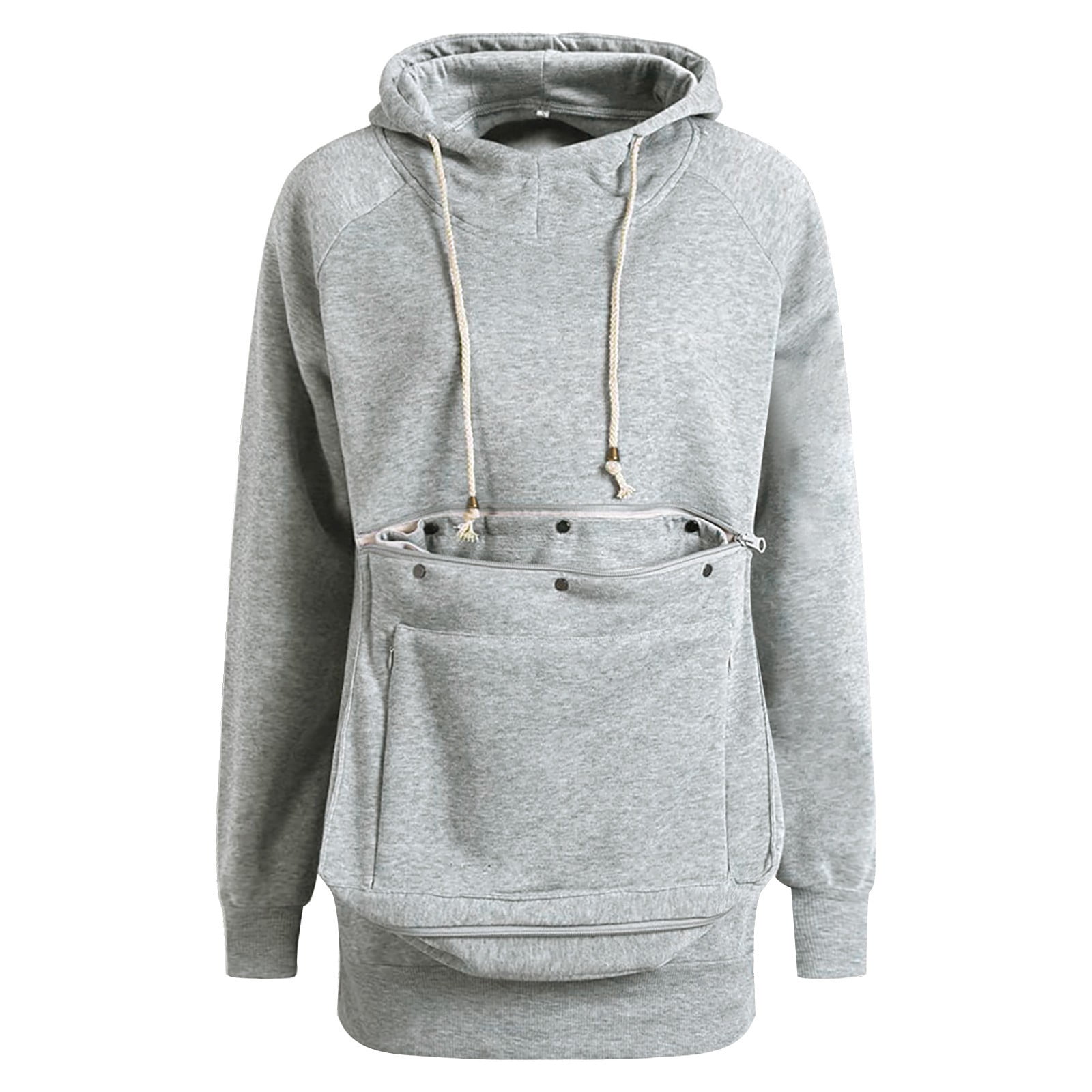 Pet Pouch Hoodie Men Women Long Sleeve Big Kangaroo Pocket Cat Puppy Holder Hooded Sweatshirt Hoodie Women Pullover