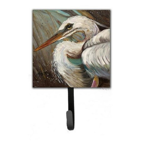 

White Egret Leash & Key Holder