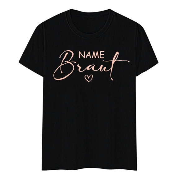 Crew Neck T Shirts For Women Letter Print Fashion Short Sleeve Tee And Outfits Dressy Casual Women Tops