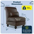 thumbnail image 5 of Serta Copenhagen Bonded Leather Slipper Chair Chestnut Brown, 5 of 6