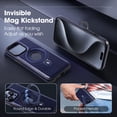 thumbnail image 3 of Ancove for iPhone 14 Case with Ring Holder Kickstand,[Compatible with Mag Safe]Magnetic Shockproof PU Leather Case Cover for Apple iPhone 14,Darkblue, 3 of 6