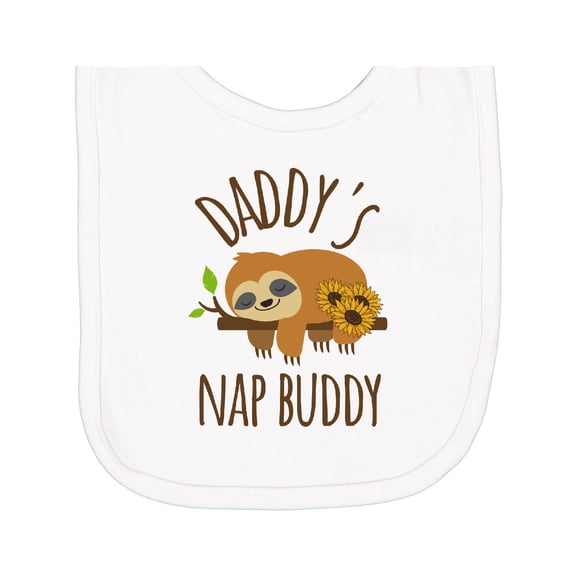 Inktastic Daddys Nap Buddy Sloth Newborn Bib