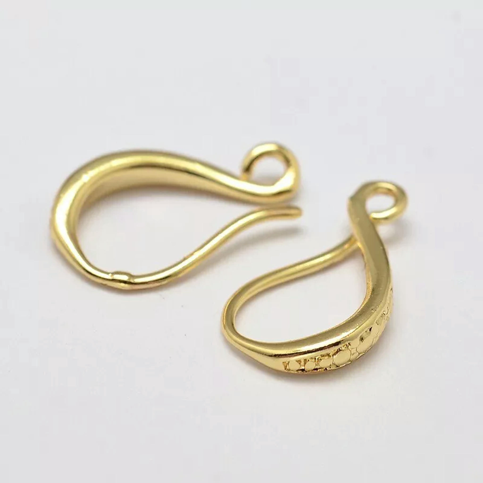 U8MO 50Pcs Ear Wire Brass Earring Hooks with Horizontal Loop Jewelry Finding 15x9x2mm