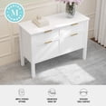 thumbnail image 4 of Martha Stewart Shaker Style Home Office 4 Drawer Lateral File Cabinet in White with Polished Brass Hardware, 4 of 14