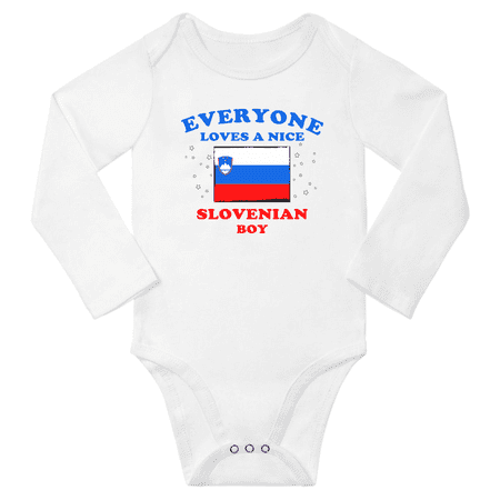 

Everyone Loves a Nice Slovenian Boy Baby Long Slevve Bodysuits (White 6-12 Months)