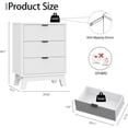 thumbnail image 2 of FANRAL Set of 2 Fluted 3 Drawer Nightstands,Modern Bedside Tables with Anti-Tip Safety Design,Wood End Tables for Bedroom Living Room,White Night Stand, 2 of 7
