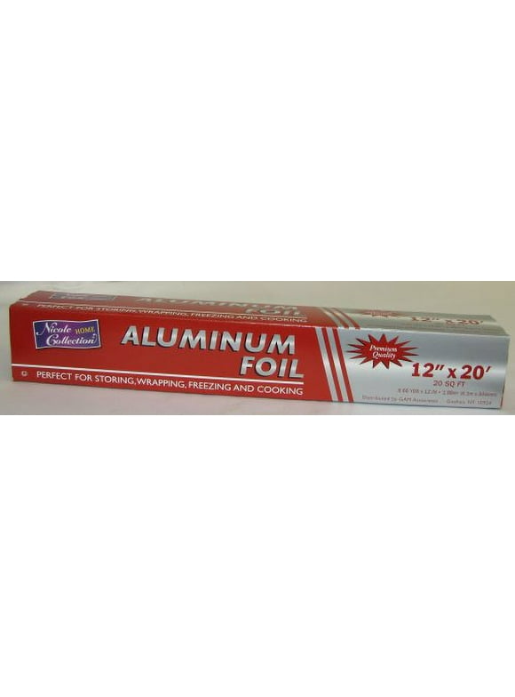 Nicole Home Collection Aluminum Foil Roll, 12 x 20', Silver
